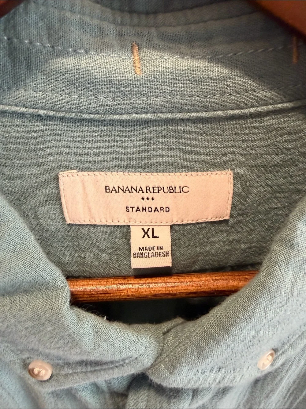 Banana Republic Seafoam Blue Button-Down Shirt with Chest Pockets XL